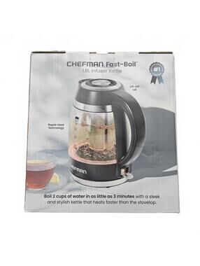 New Chefman Fast-Boil 1.8L Infuser Kettle Electric Tea Kettle Removable Infuser